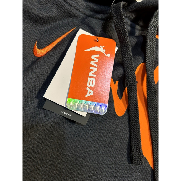 Nike WNBA Fleece Pullover Hoodie Men’s Size XL Black Orange DR9596 010 - Picture 3 of 7